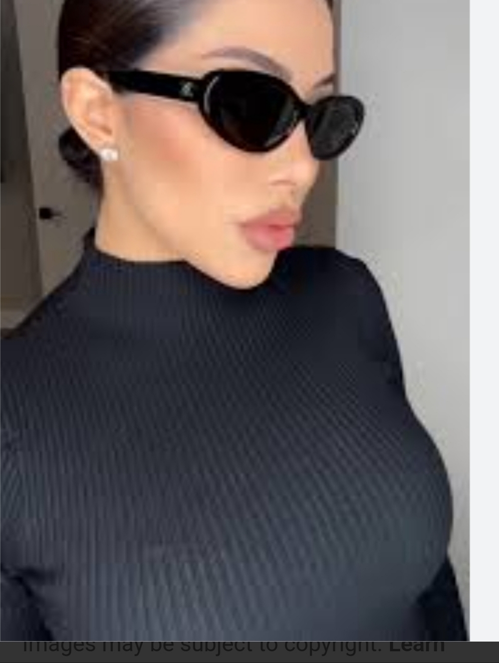 CHANEL Black Slim Cat-Eye Sunglasses for Women